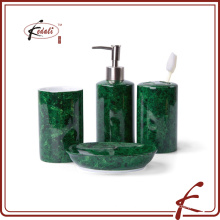 green marble design set of 4 ceramic bathroom set